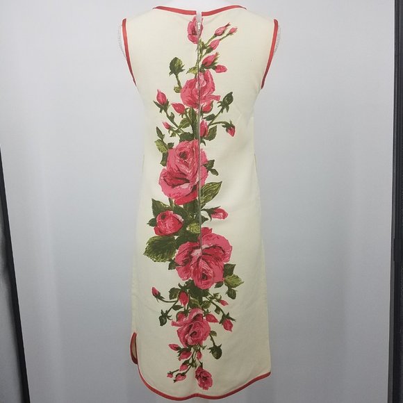 {Vintage} 60s Sheath Dress - Floral Roses - Picture 3 of 12